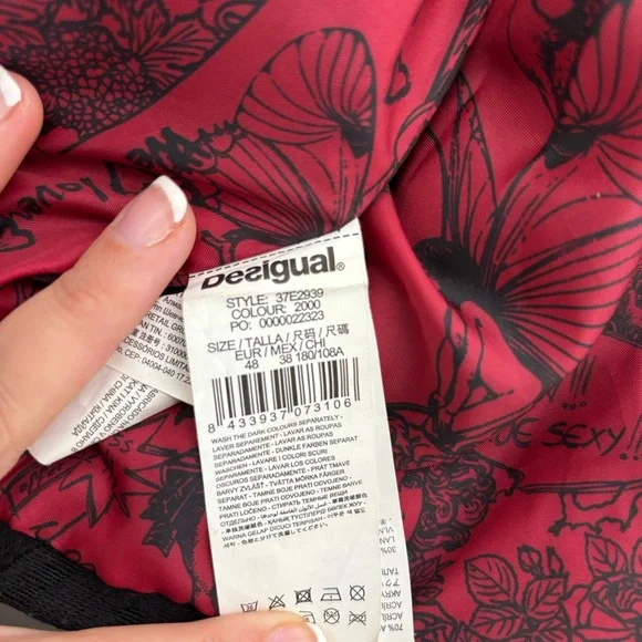 Desigual Womens Black Wool Blend Embroidered Jacket Blazer - Picture 10 of 16